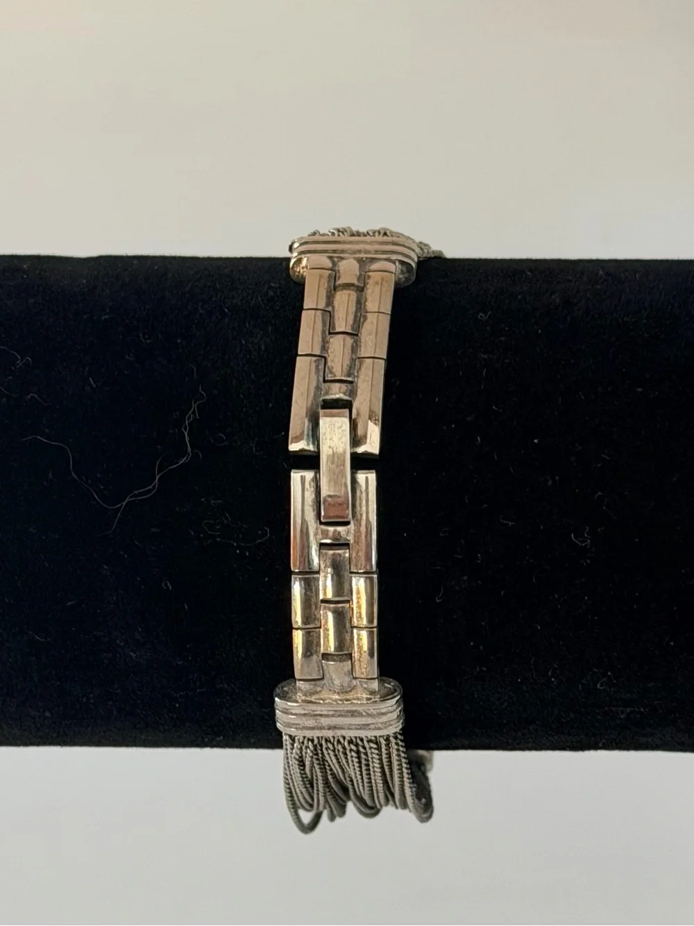 Tangent Silver-Tone Quartz Chain Link Watch